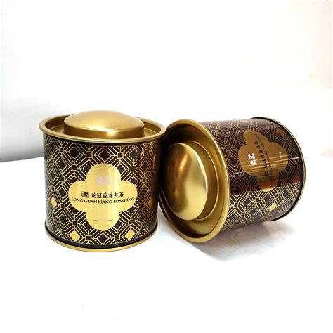 golden metal tea tin box|Gold Metal Tea Tin .